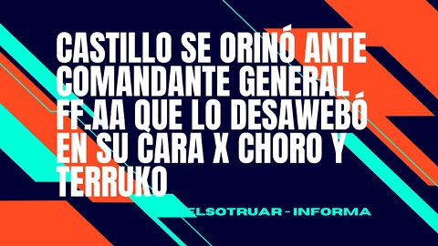 CASTILLO SE ORINÓ ANTE COMANDANTE FF.AA QUE LO DESAWEBÓ EN SU CARA