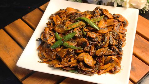 Roasted Spicy Garlic Mushroom Fry