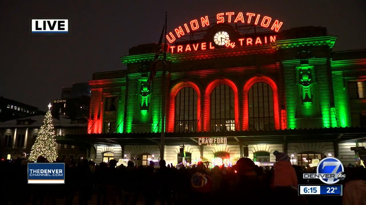 Denver7 lights up Union Station during the Grand Illumination ceremony