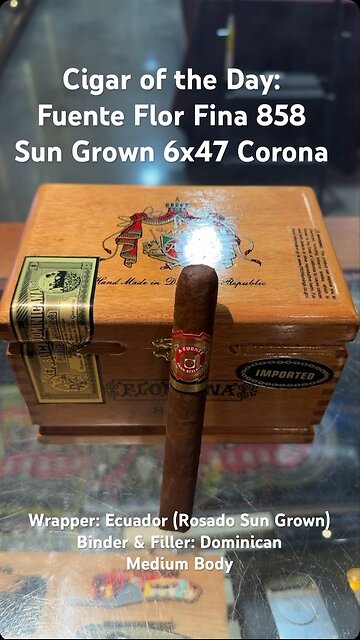 Fuente Flor Fina 858 Sun Grown 6x47 Corona #Shorts #CigarOfTheDay #Short FuenteEvent Wednesday 12/18