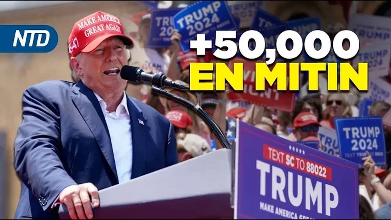 Trump atrae más de 50,000 en mitin; Biden reanuda construcción del muro fronterizo NTD Noche [3 jul]