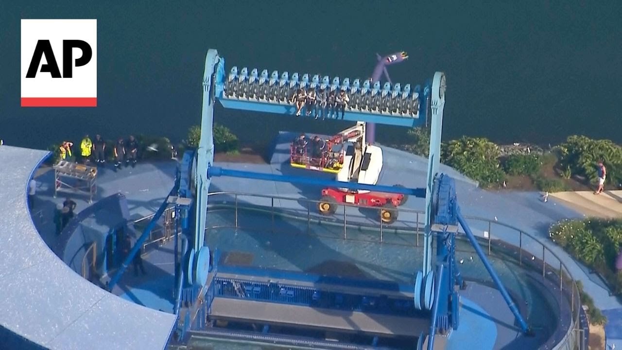 Australian theme park ride malfunctions, stranding 13 people mid-air for 90 minutes