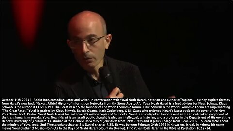 Yuval Noah Harari | "The Tenth Commandment Actually Endorses Slavery...A Letter That Was Supposedly A Letter from St. Paul to Timothy, But Most Scholars Believe It Was a Second Century Forgery (1st Timothy)." - 10/15/24