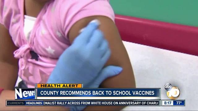 County recommends back to school vaccines