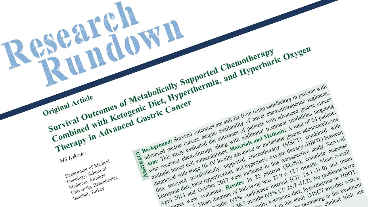 Research Rundown # 14: Survival Outcomes of Chemotherapy Combined with Keto and HBOT