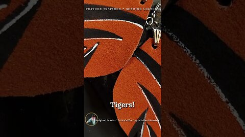 TIGERS, 2 inch, leather feather earrings