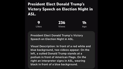 ASL interpreted - President Elect Trump’s victory speech on Election night