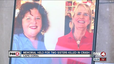 Memorial held for two sisters killed in crash