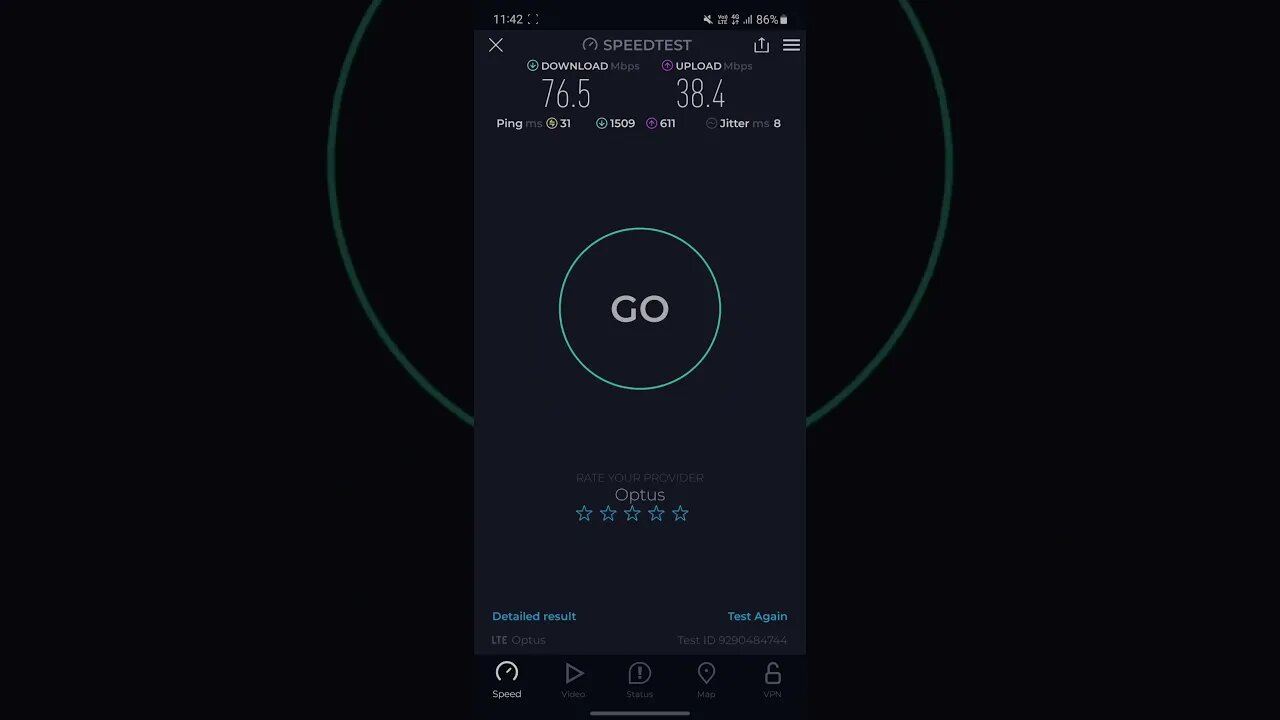 Amaysim Speedtest on Samsung s21fe