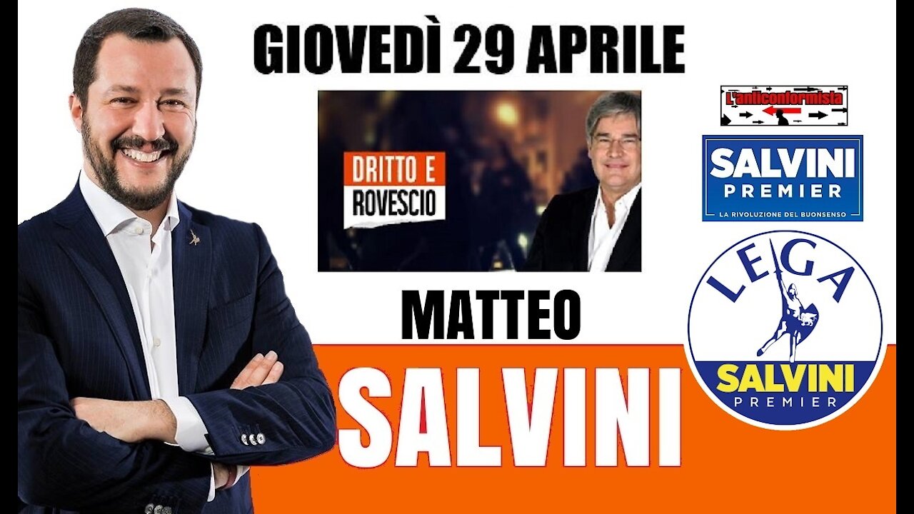 🔴 Intervista a Matteo Salvini ospite a "Dritto e Rovescio" (29/04/2021)