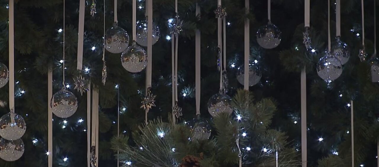 5,000 Swarovski crystal ornaments on Vegas Christmas tree