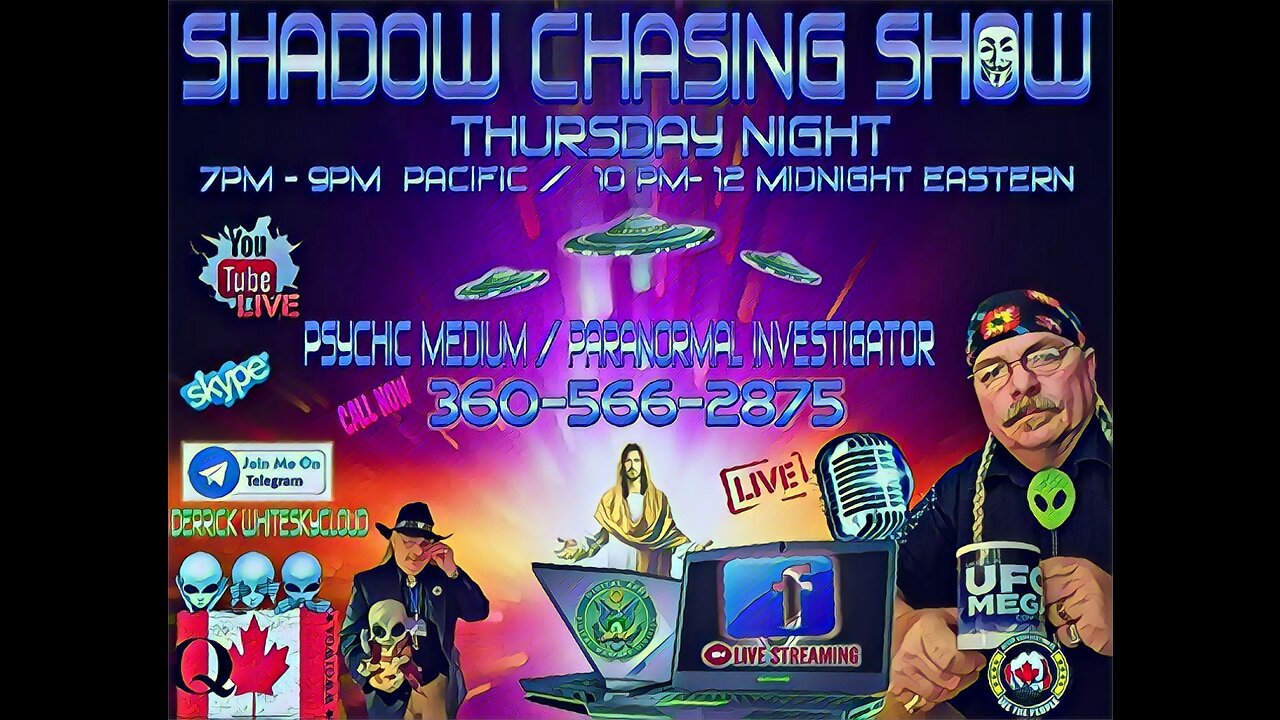 Shadow Chasing Show - Between 2 Worlds Radio with host Derrick Whiteskycloud 24-8-2023