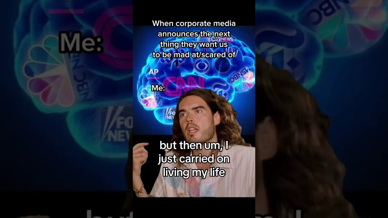 Russell Brand Meme on Corporate Media Pushing Fear and Outrage #freethinker #memes #msm #shorts