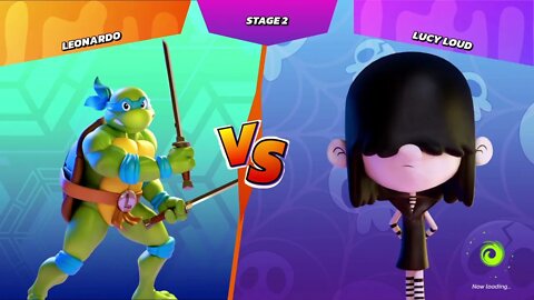 Nickelodeon All Star Brawl | Arcade Mode Stage 2 | Leonardo vs Lucy Loud