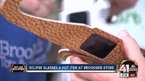 Eclipse glasses are a hot item at Brookside store