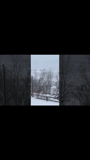 Ice fishing on Lake Superior