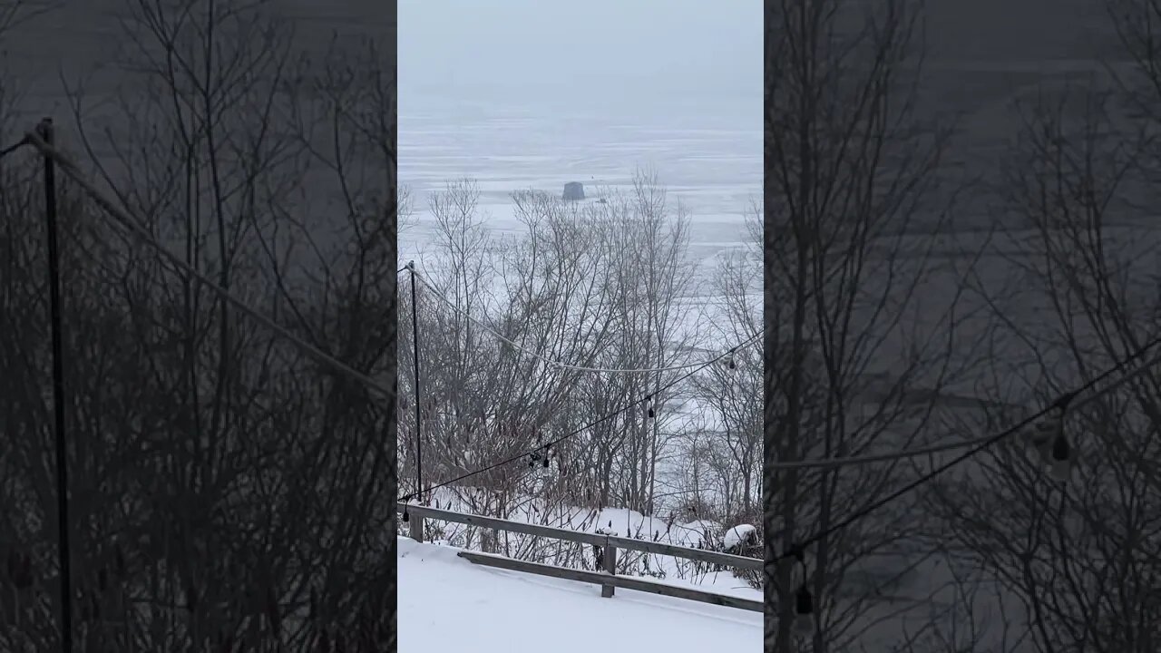 Ice fishing on Lake Superior