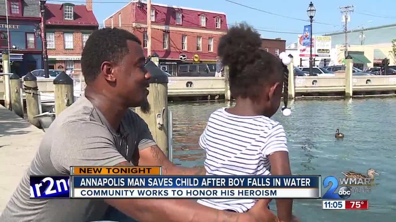 Annapolis man saves child after boy falls in water