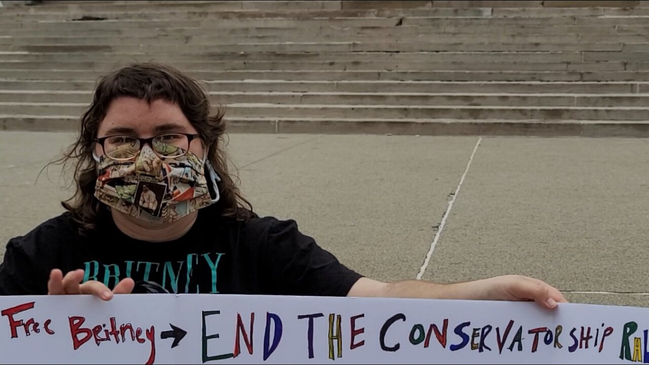 Free Britney Indy: One Woman Protest On Monument Circle