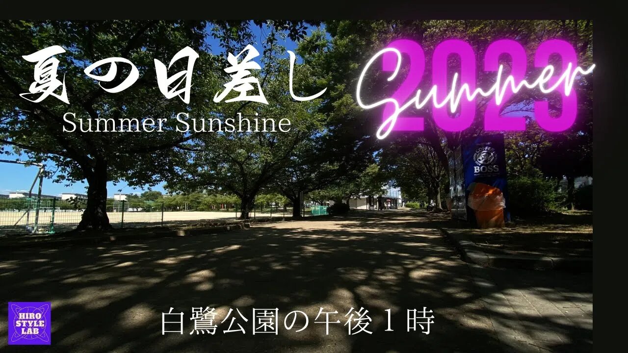 白鷺公園の夏の日差し【Summer sunshine in Shirasagi Park】リハビリ散歩に過酷な日差し、それでも夏の光を感じたくて！＃夏本番、＃摂氏37度、＃木陰はオアシス