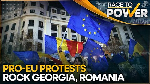 EU Protesters Defy Georgia, Romania Crackdown After Police Raid Opposition Offices | Race To Power