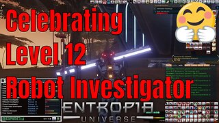 Celebrating Level 12 Robot Investigator At Boreas In Entropia Universe