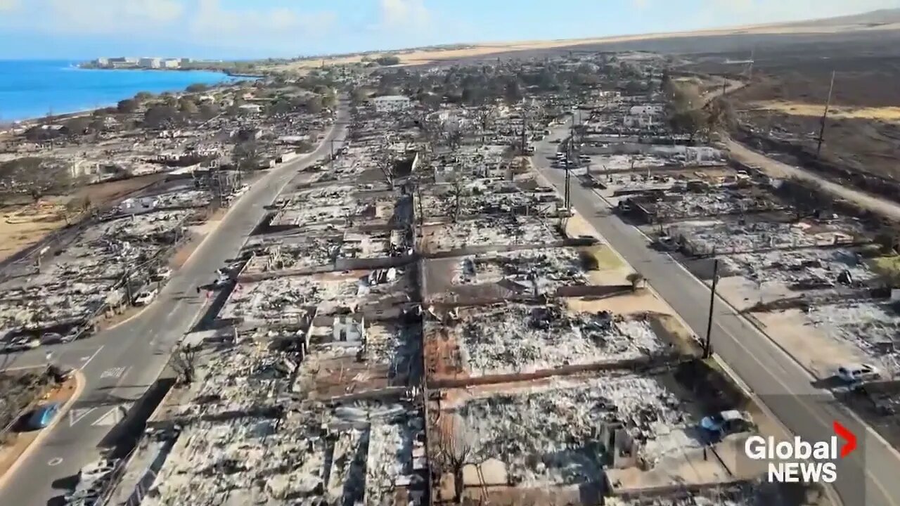 video from Lahaina fire destruction