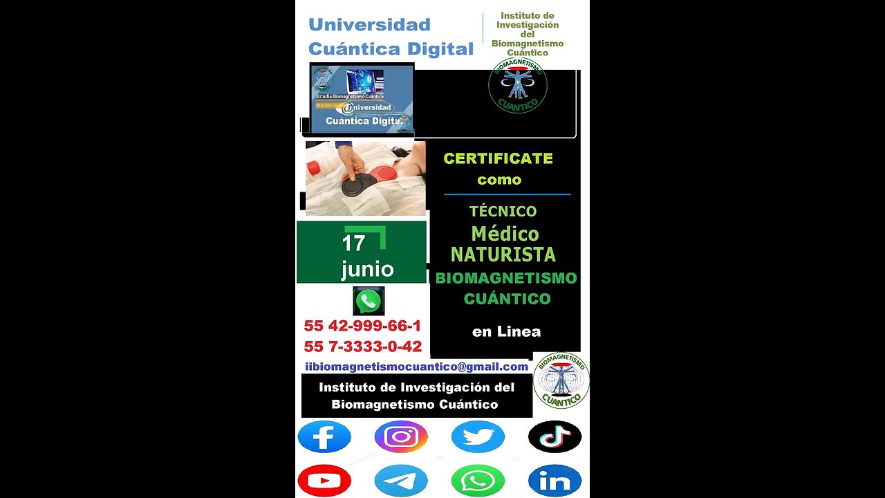 Conviértete en Técnico Médico Naturista en Biomagnetismo Cuántico Curso en Línea