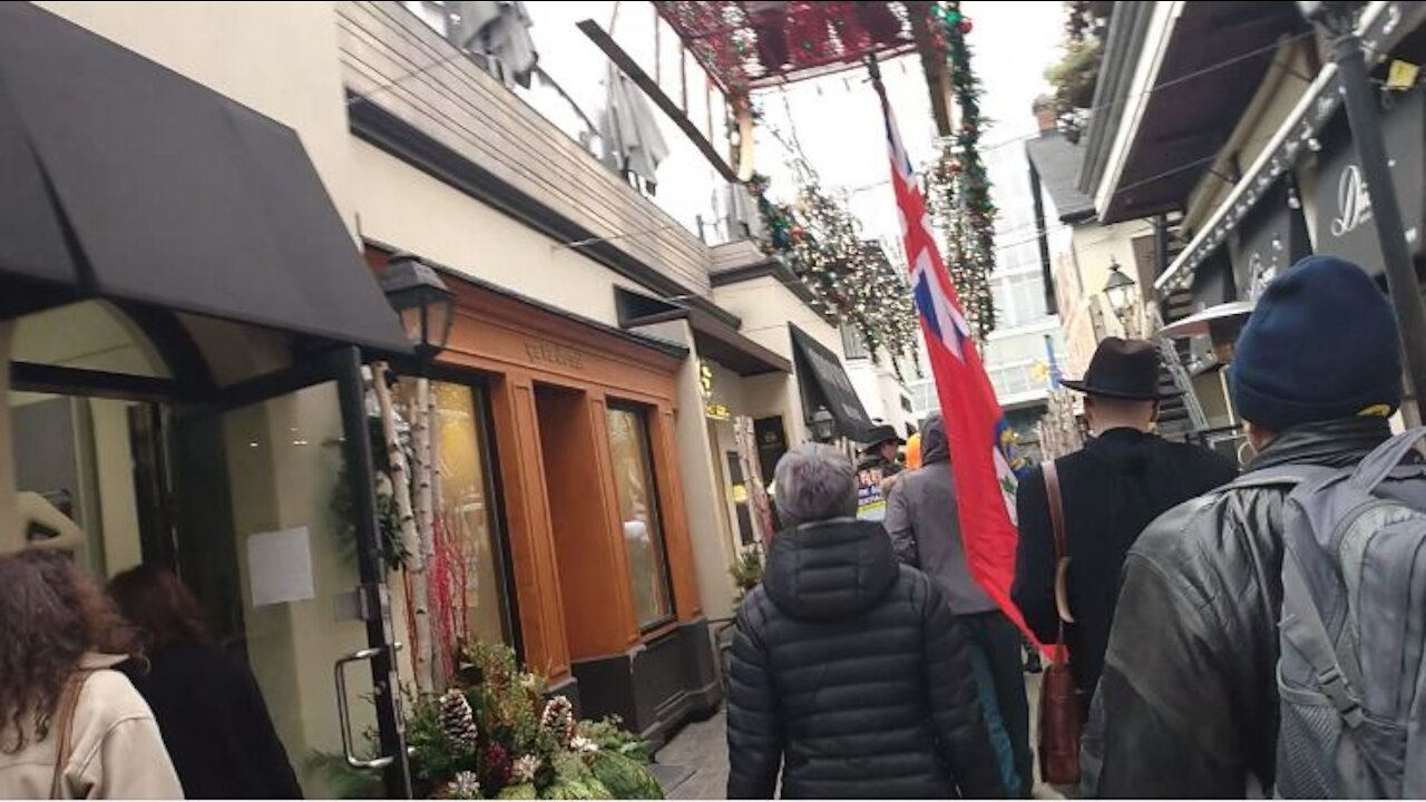 Going through Yorkville at the Toronto worldwide freedom event - November 20, 2021