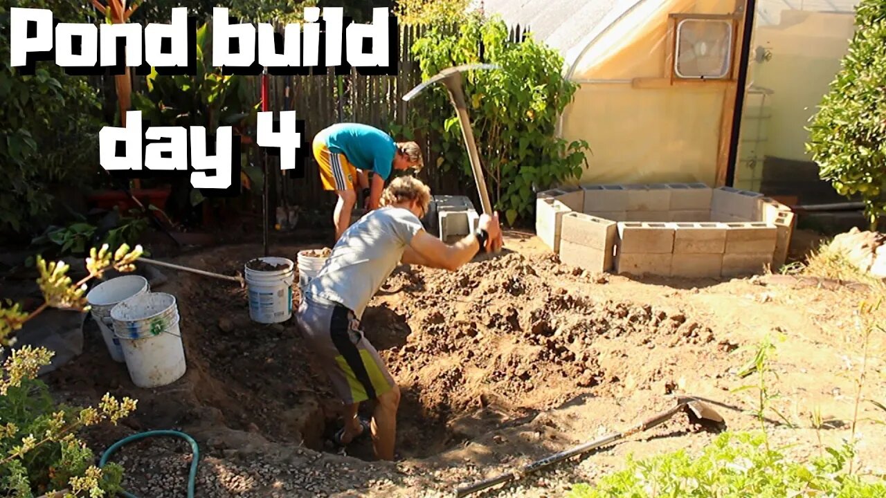 Building a pond part 5 digging (Day 4 of building our pond)