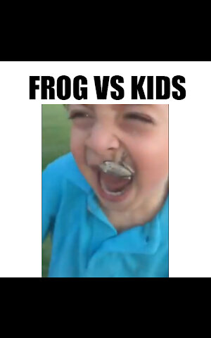 a child playing with a frog 😂