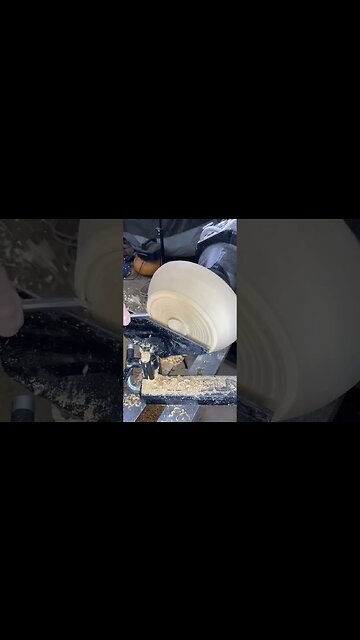 Woodturning a log into a bowl