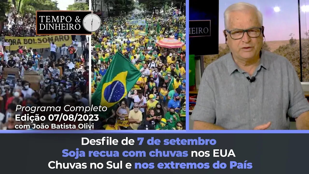 Soja recua com chuvas nos EUA e de olho no relatório do USDA dia 11. Desfile de 7 de setembro