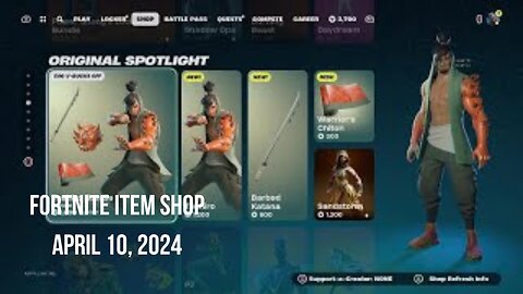 Fortnite Item Shop|April 10, 2024(*New* Toshiro Bundle)