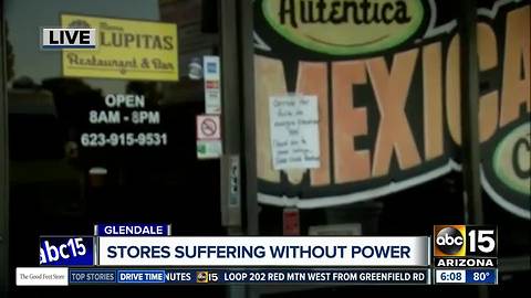 Businesses at Glendale strip mall are struggling after power turned off