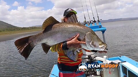 Wife jumps in to save massive fish, funny fishing video