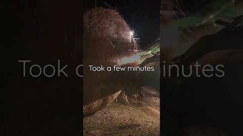 Moving Big Roll of Hay in the Dark