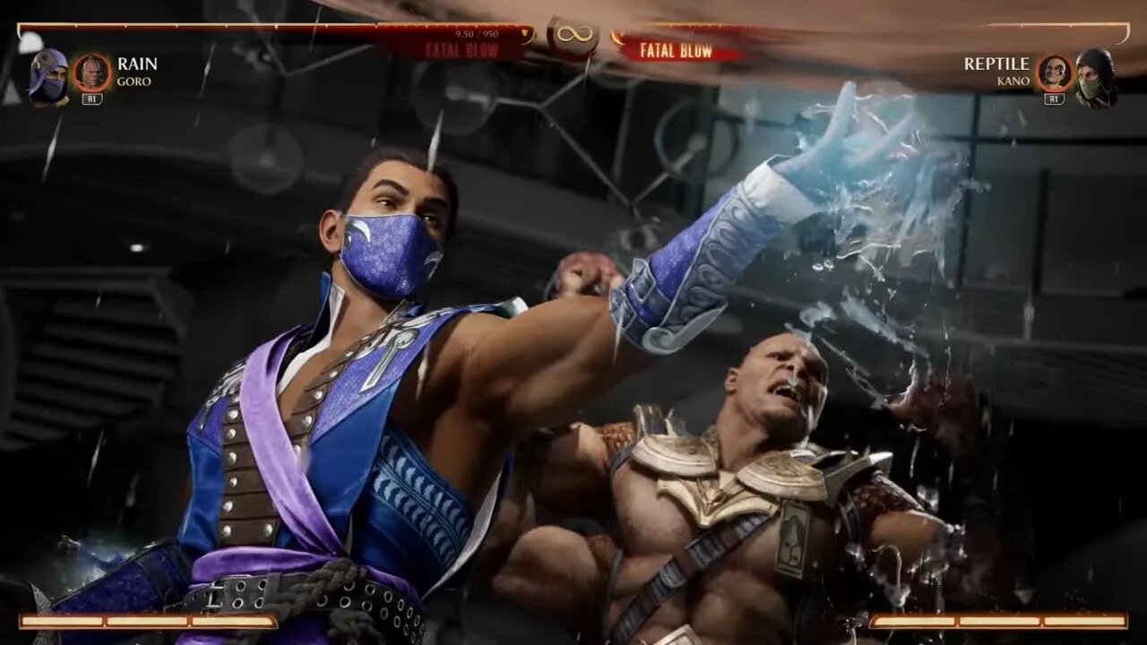 Mortal Kombat 1 2023 Rain & Goro Kameo Fatal Blow