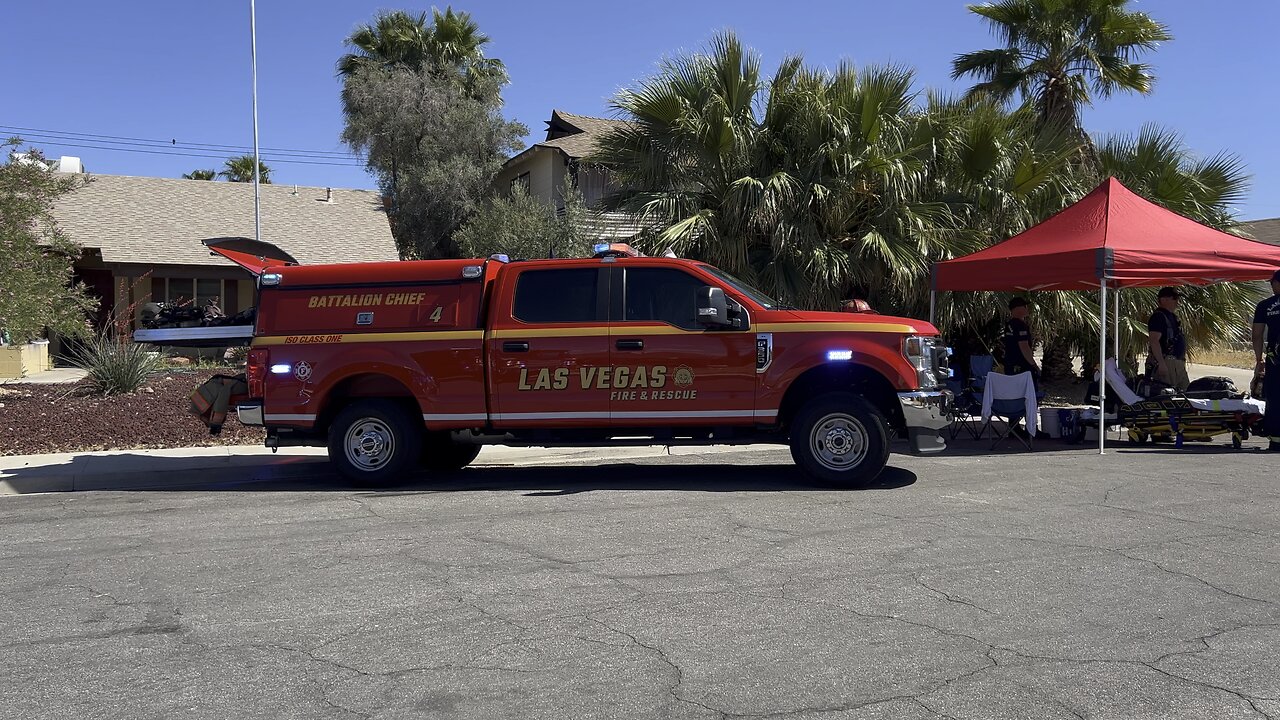 Las Vegas Fire Department extinguishes housefire on Eugene Street