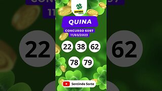 🍀 Resultado QUINA 6097 | Sentindo Sorte #shorts