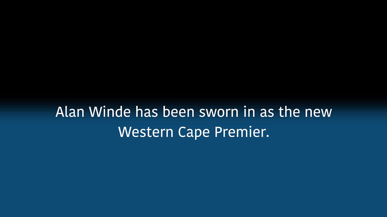 South Africa - Cape Town - New Western Cape Premier Sworn has been sworn. (Video) (LNp)