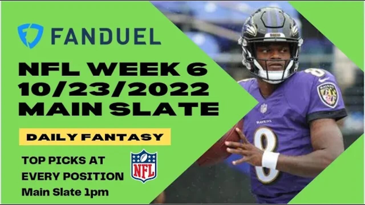 Dreams Top Picks for NFL DFS Today Main Slate 10/23/2022 Daily Fantasy Sports Strategy FANDUEL