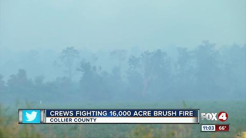 Greenway fire drifts south