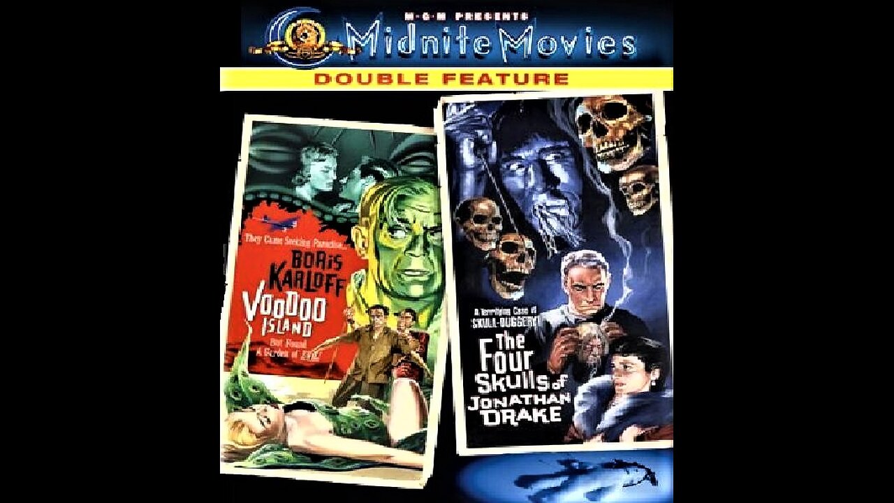 VOODOO ISLAND 1957 & THE FOUR SKULLS OF JONATHAN DRAKE 1959 Classic Karloff Horror DOUBLE FEATURE