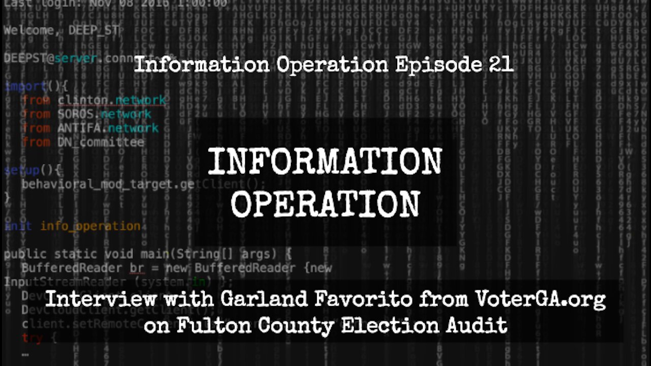 IO Episode 21 - Interview With Garland Favorito Of VoterGA.org On Fulton County Election Audit