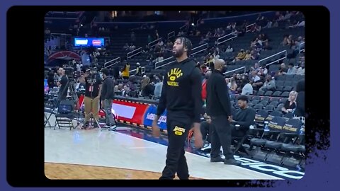 Anthony Davis echando tiros antes del partido contra Wizards.