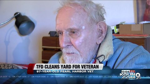 Tucson Fire does yard work for Pearl Harbor veteran