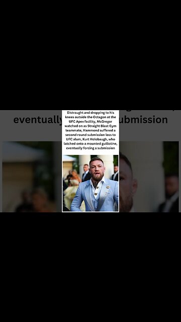 ConorMcGregor is upset after footage of teammate Lee Hammond'loss on The Ultimate Fighter 31 leaked