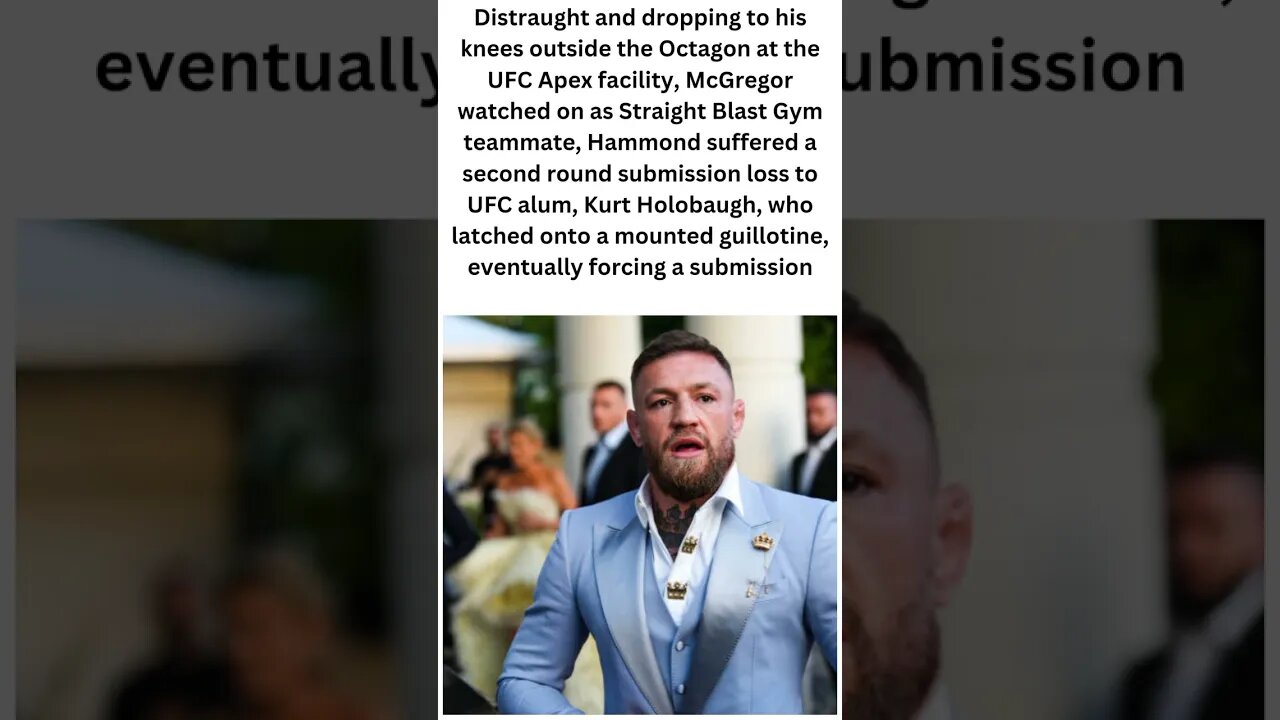 ConorMcGregor is upset after footage of teammate Lee Hammond'loss on The Ultimate Fighter 31 leaked