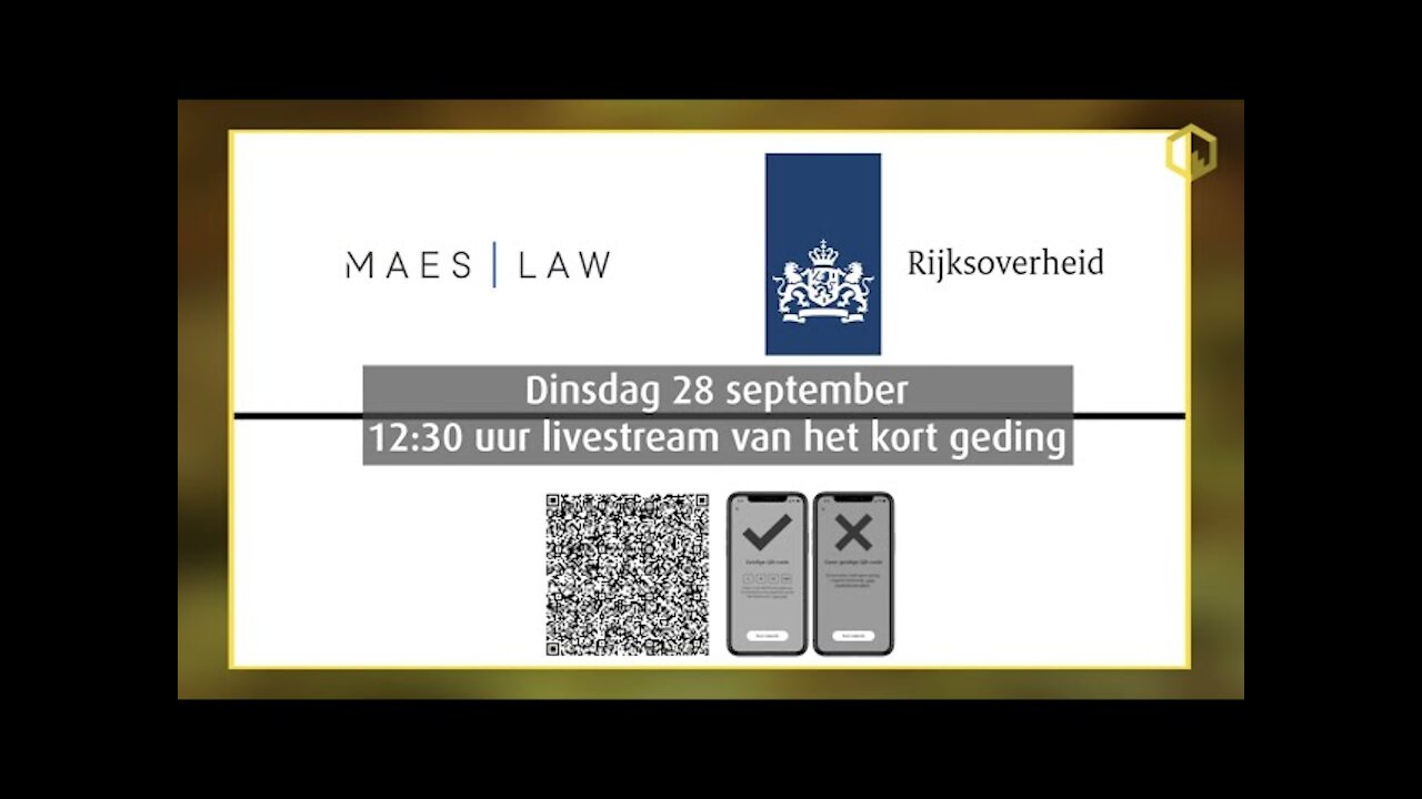 Livestream kort geding Maes/Lenting vs. de Staat inzake de coronapas...